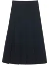 Studio Nicholson Pleated Asymmetric Skirt In 黑色