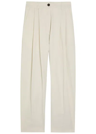 Studio Nicholson Pleated Barrel-leg Woven Trousers In Neutral