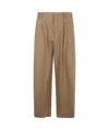 Studio Nicholson Double Pleat Volume Pant In Brown