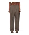 Studio Nicholson Brown Pleated Trousers In Brown