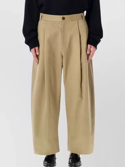 Studio Nicholson Pleated Chino Trousers Featuring Belt Loops In Multi