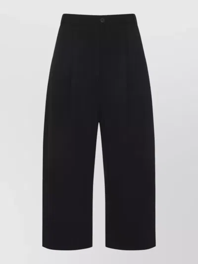 Studio Nicholson Pleated Front Wide Leg Tailored Trousers In Black
