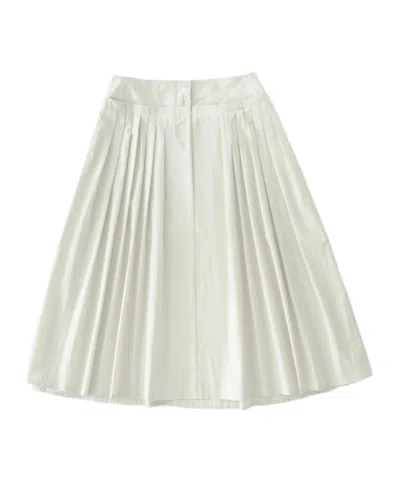 Studio Nicholson Pleated Skirt In White