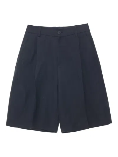 Studio Nicholson Pleated Tailored Shorts In Blue