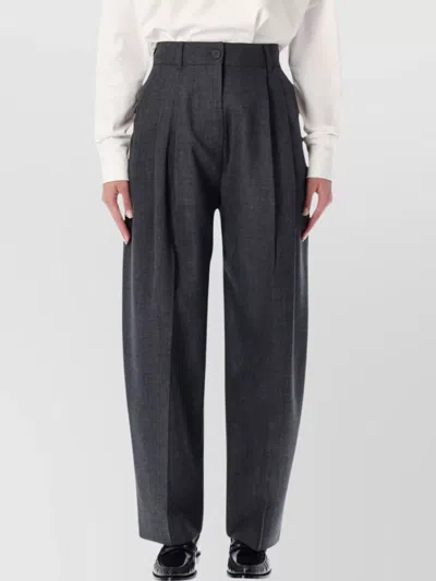 Studio Nicholson Pleated Trousers With Pockets And Loops In Black