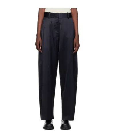 Studio Nicholson Pleated Zipper Casual Pants In Black