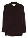 Studio Nicholson Polo-collar Shirt In Brown