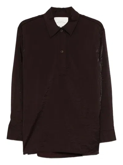 Studio Nicholson Polo-collar Shirt In Brown