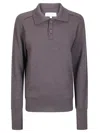 Studio Nicholson Polo Jumper Sweater In Burgundy