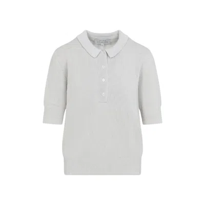 Studio Nicholson Short-sleeve Knitted Polo Shirt In Gray