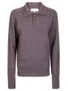 Studio Nicholson Polo Jumper Sweater In Brown