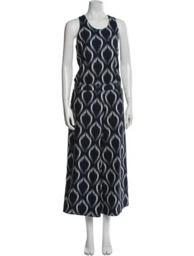 Pre-owned Studio Nicholson Printed Scoop Neck Jumpsuit In Blue