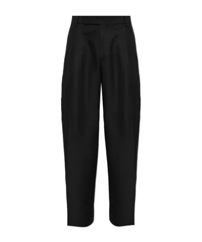 Studio Nicholson Pull Curved-leg Trousers In Black