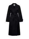 Studio Nicholson Mawer Cotton-blend Double-breasted Trench Coat In Black Grape