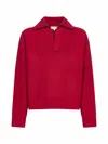 Studio Nicholson Nash Ribbed Open Polo Collar Sweater In Red