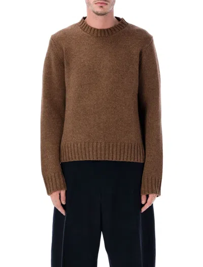 Studio Nicholson Refined Winter Wardrobe Staple Sweater (size L) In Brown