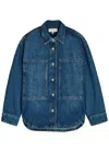 Studio Nicholson Patch Pocket Long Sleeve Collared Shirt In Blue