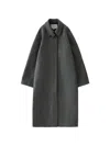 Studio Nicholson Ria Melton-texture Coat In Gray