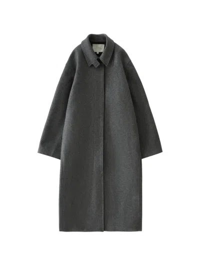 Studio Nicholson Ria Melton-texture Coat In Gray
