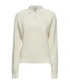 Studio Nicholson Ivory Cotton Knit Chesapeake Polo Shirt In White
