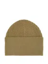 Studio Nicholson Ribbed Texture Folded Cuff Hat In Brown