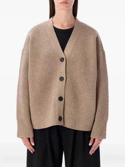 STUDIO NICHOLSON RIBBED BUTTONED CARDIGAN