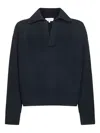 Studio Nicholson Ribbed Polo-collar Sweater In Blue