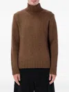Studio Nicholson Ribbed Roll-neck Knitwear In Brown