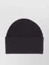 Studio Nicholson Ribbed Texture Folded Cuff Hat In Black