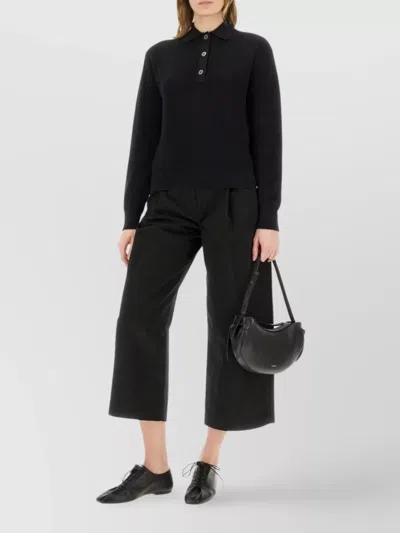 Studio Nicholson Ribbed Texture Knit Polo Shirt