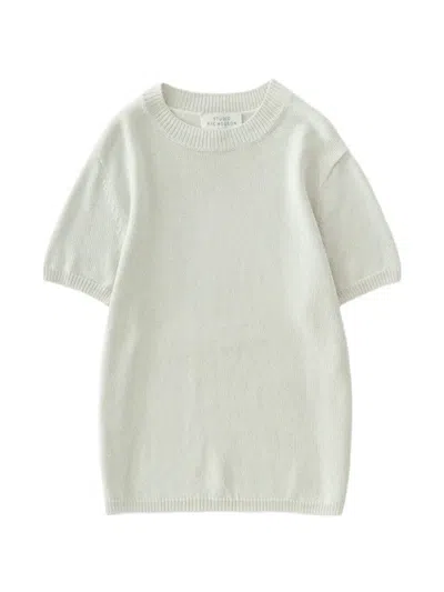 Studio Nicholson Ribbed-knit Short-sleeve Sweater In White