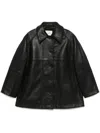 Studio Nicholson Ridger Leather Coat In Black