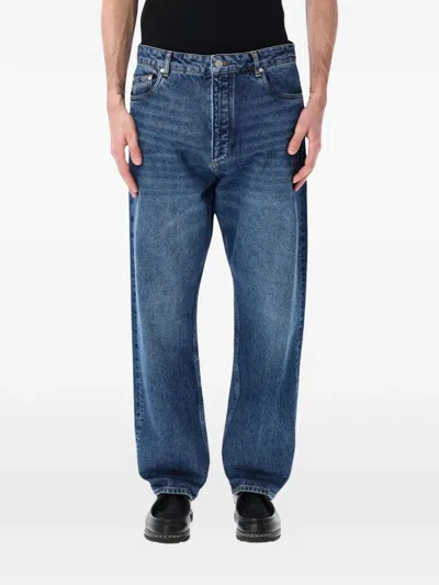 Studio Nicholson Mid-rise Straight-leg Jeans For Men In Blue