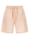Studio Nicholson Elastic Waistband Lightweight Relaxed Fit Shorts In Pink