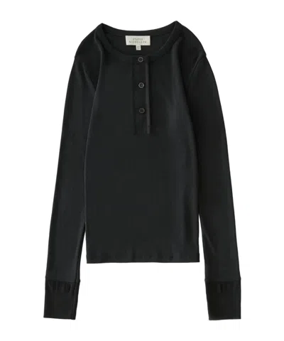 Studio Nicholson Roane Butoned Top In Black