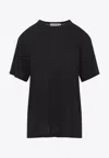 Studio Nicholson Crew Neck Short Sleeve Plain Tshirt In Black