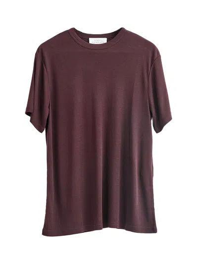 Studio Nicholson Rond T-shirt Rouge In Burgundy
