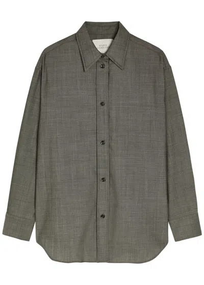 Studio Nicholson Rouen Wool Shirt In Gray