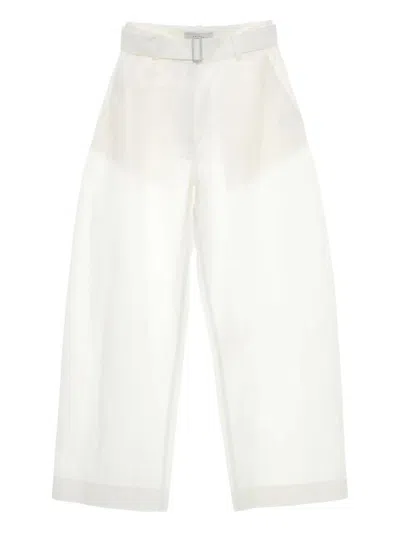 Studio Nicholson Round Leg Cotton Trousers In White