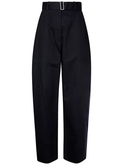 Studio Nicholson Round Leg Cotton Trousers In Black