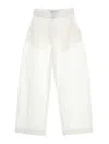 Studio Nicholson Round Leg Cotton Trousers In White