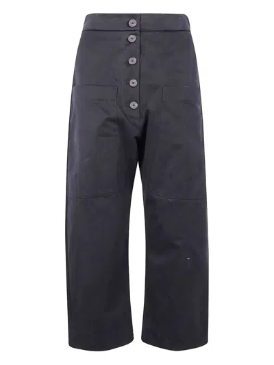 STUDIO NICHOLSON ROUNDED DROP CROTCH TROUSERS,BRINSON.SNW.1759 BLACK