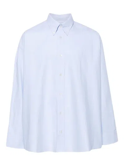 Studio Nicholson Light Blue Ruskin Shirt For Men In Navy