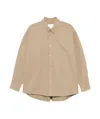 Studio Nicholson Collared Shirt With Long Sleeves And Back Yoke In Brown
