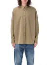 Studio Nicholson Collared Shirt With Long Sleeves And Back Yoke In Brown