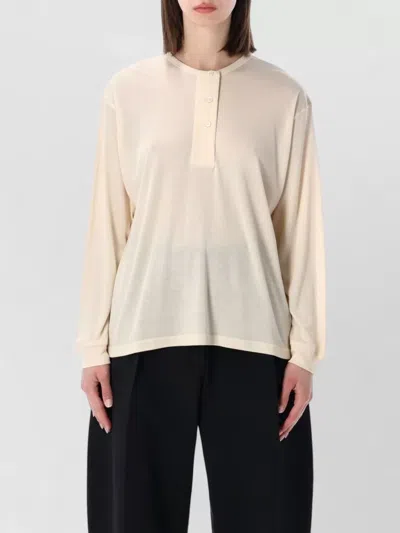 Studio Nicholson Rutas Long Sleeve Crew Neck Top In Neutral