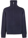 Studio Nicholson Sandos Navy Merino Wool Zipped Cardigan In Blue