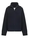 Studio Nicholson Sandos Navy Merino Wool Zipped Cardigan In Blue