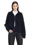 Studio Nicholson Sandos Navy Merino Wool Zipped Cardigan In Blue