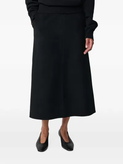 Studio Nicholson Savi A-line Midi Skirt In Black